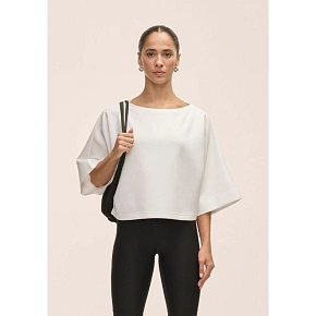Dámské tričko Casall Aria Cropped Boatneck, bílé