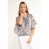 Dámská halenka s volánem na rukávech BLU2020-M19 šedá se vzorem - Monnari