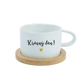 KRÁSNÝ DEN! - bílý hrníček makronka 200 ml