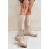 Dámské kozačky s ponožkovým svrškem 68129 Světle béžová - CM Paris