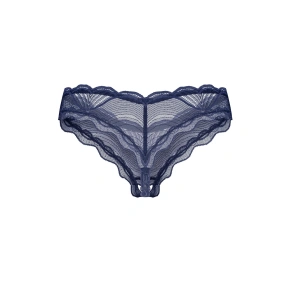 Dámská tanga Nightly Blue Crotchless Thong tm. modré - Obsessive