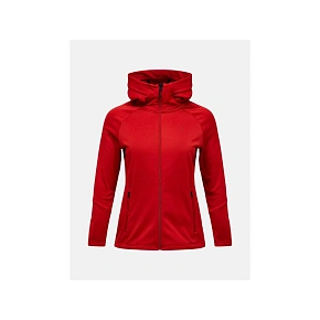 Dámská mikina PEAK PERFORMANCE W Rider Essentials Midlayer Zip Hood, červená