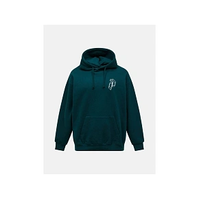 Pánská mikina PEAK PERFORMANCE M Terry Graphic Hood, zelená barva Pánská mikina PEAK PERFORMANCE M Terry Graphic Hood, zelená barva