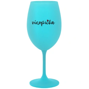 VÍNOPIČKA - tyrkysová sklenice na víno 350 ml