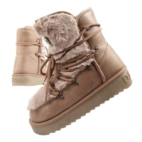 D.Franklin snow boots ladies winter fashion fur insulated brown high dámské