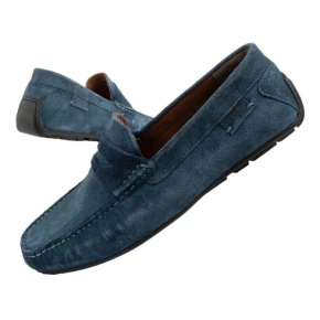 Wrangler pánské polobotky mokasíny Maifield Suede přírodní kůže námořnická modř