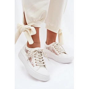 Dámské tenisky s krajkou LCW-26-44-4480 bílé . Lee Cooper Dámské tenisky s krajkou LCW-26-44-4480 bílé . Lee Cooper