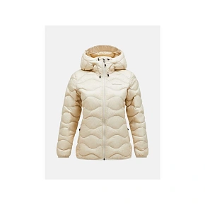 Dámská péřová bunda PEAK PERFORMANCE Helium Down Hood Jacket Women, béžová Dámská péřová bunda PEAK PERFORMANCE Helium Down Hood Jacket Women, béžová