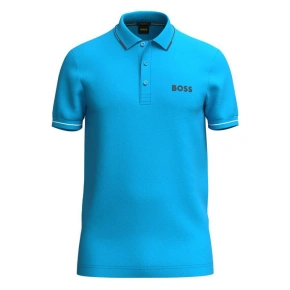 Pánská polokošile BOSS Paul Pro Turquoise/Aqua slim fit tyrkysové barvy (50506203-442)