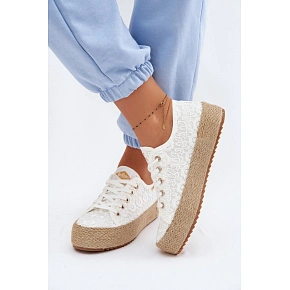 Krajkové tenisky espadrilky LCW-26-31-4326 bílé - Lee Cooper