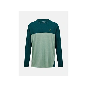 Pánské tričko PEAK PERFORMANCE M Trail Wool-Blend Longsleeve, zelená barva Pánské tričko PEAK PERFORMANCE M Trail Wool-Blend Longsleeve, zelená barva