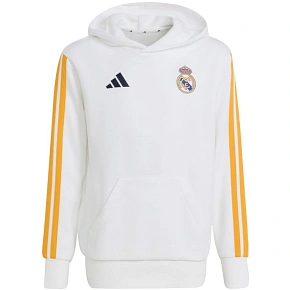 Adidas Real Madrid Dětská mikina s kapucí bílá KG2953 Adidas Real Madrid Dětská mikina s kapucí bílá KG2953