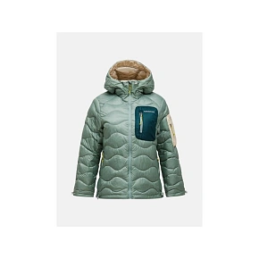 Dámská péřová bunda PEAK PERFORMANCE, model Helium Utility Down Hood Jacket, zelená barva Dámská péřová bunda PEAK PERFORMANCE, model Helium Utility Down Hood Jacket, zelená barva