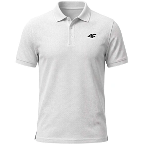 Pánské polo tričko 4F M0771 bílé 4FWMM00TPTSM0771 10S Pánské polo tričko 4F M0771 bílé 4FWMM00TPTSM0771 10S