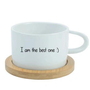 I am the best one :) - bílý hrníček makronka 200 ml