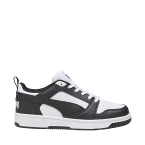 Dětské boty Puma Rebound V6 Lo Mid white and black 393833 01