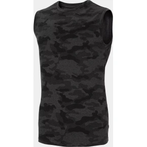 Pánské tričko bez rukávu D4L20 TSM306M Khaki černá- 4F