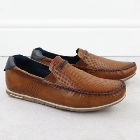 Skórzane mokasyny męskie komfortowe wsuwane brązowe Bugatti 321-A2X6G-4000 Skórzane mokasyny męskie komfortowe wsuwane brązowe Bugatti 321-A2X6G-4000