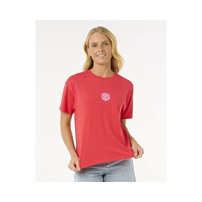 Tričko RIP CURL Icons Of Surf Relaxed Tee, červené Tričko RIP CURL Icons Of Surf Relaxed Tee, červené