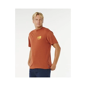 Pánské tričko RIP CURL Pacific Rinse Glass Off Tee, hnědé Pánské tričko RIP CURL Pacific Rinse Glass Off Tee, hnědé
