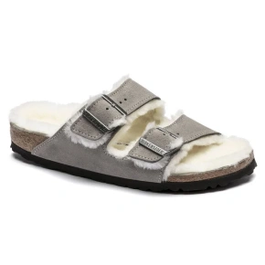Birkenstock women's/men's insulated flip-flops Arizona Shearling Stone Coin semiš s ovčí vlnou regular wide (1017402) dámské Birkenstock women's/men's insulated flip-flops Arizona Shearling Stone Coin semiš s ovčí vlnou regular wide (1017402) dámské