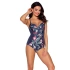 Jednodílné dámské plavky SKJ 47 tmavě modré s květy - Ava