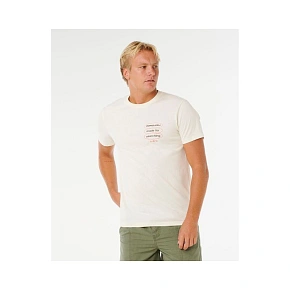 Pánské tričko RIP CURL Vaporcool Search 3 Stacks Tee, bílé Pánské tričko RIP CURL Vaporcool Search 3 Stacks Tee, bílé