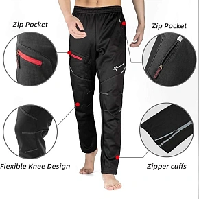 Rockbros – dlouhé pánské cyklistické kalhoty, černé, velikost 4XL