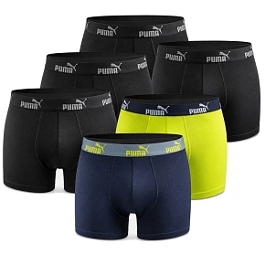 Puma boxerky, pánské spodky, boxershorts, balení po 6 kusech, černé, zelené, tmavě modré