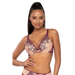 Dámská Push-up podprsenka Maureen M-3808/11/1 Fialová s béžovou - MAT