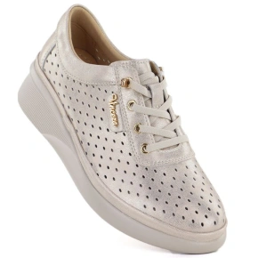 Dámské kožené polobotky na zlaté platformě Vinceza 79603