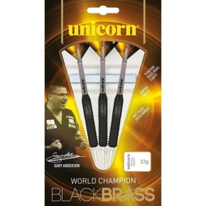 Šipky Unicorn Black Brass s ocelovými hroty - Gary Anderson 22g:27664|24g:27665|26g:27666