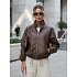 Dámská kožená bunda bomber TY5596 hnědá  - FashionStreet