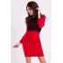Dámské společenské šaty EMAMODA s dlouhými rukávy červeno-černé - Červená / L - EMAMODA