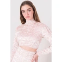 Dámský velurový Top 15570 pudr béžová - BSL