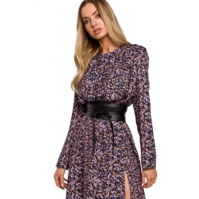 Dámský opasek z umělé kůže na zavazování M636 černý - MOE