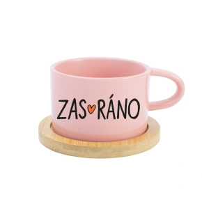 ZAS_RÁNO - růžový hrníček makronka 200 ml