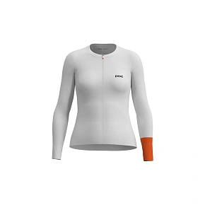 Cyklistické tričko POC W's Cadence L/S Jersey, bílé