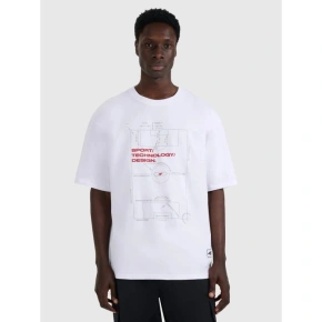 Pánské tričko oversize s potiskem 4F 4FRAW25TTSHM3257-10S Pánské tričko oversize s potiskem 4F 4FRAW25TTSHM3257-10S