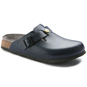 Dámské dřeváky Birkenstock Boston ESD Blue z přírodní kůže úzké úzké (0061388)