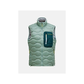 Pánská péřová vesta PEAK PERFORMANCE M Helium Utility Down Vest, zelená barva Pánská péřová vesta PEAK PERFORMANCE M Helium Utility Down Vest, zelená barva