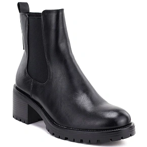 Dámské kotníkové boty na podpatku, zateplené, černé, Potocki SZ12742 Dámské kotníkové boty na podpatku, zateplené, černé, Potocki SZ12742