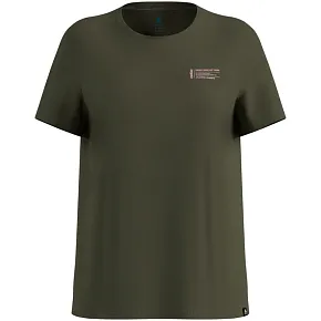 Koszulka z krótkim rękawem damska ODLO T-shirt crew neck s/s COTTON BLEND UNLIMITED zielona