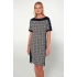 Šaty s krátkými rukávy 20502 modro-bílé - Vamp