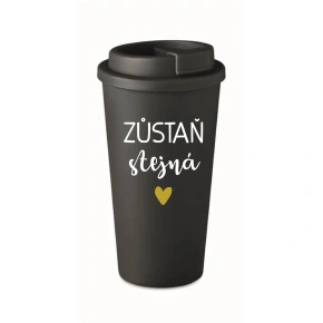 ZŮSTAŇ STEJNÁ - černý termohrnek 475 ml