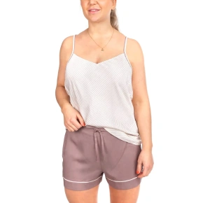 Dámské pyžamové kraťasy QS6449E-DVB hnědá - Calvin Klein