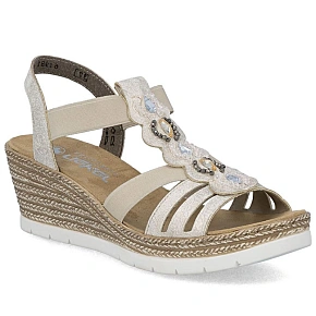 Dámské sandály espadrille pohodlné béžové Rieker 619B2-60