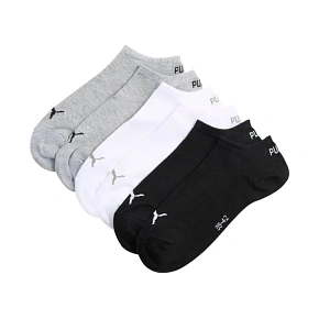 Ponožky Puma Sneaker Plain, balení po 3 kusech, šedé, bílé, černé 938624 17 Ponožky Puma Sneaker Plain, balení po 3 kusech, šedé, bílé, černé 938624 17