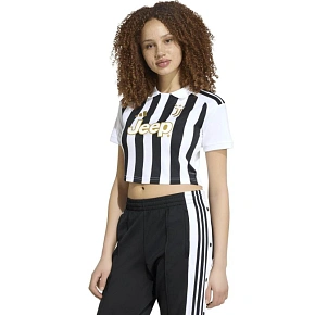 Dámské tričko adidas Juventus 26/27 Home Cropped Jersey, bílo-černé, KB8878 Dámské tričko adidas Juventus 26/27 Home Cropped Jersey, bílo-černé, KB8878