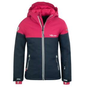Trollkids Dívčí bunda s kapucí Hallingdal Navy blue/pink (223-114)